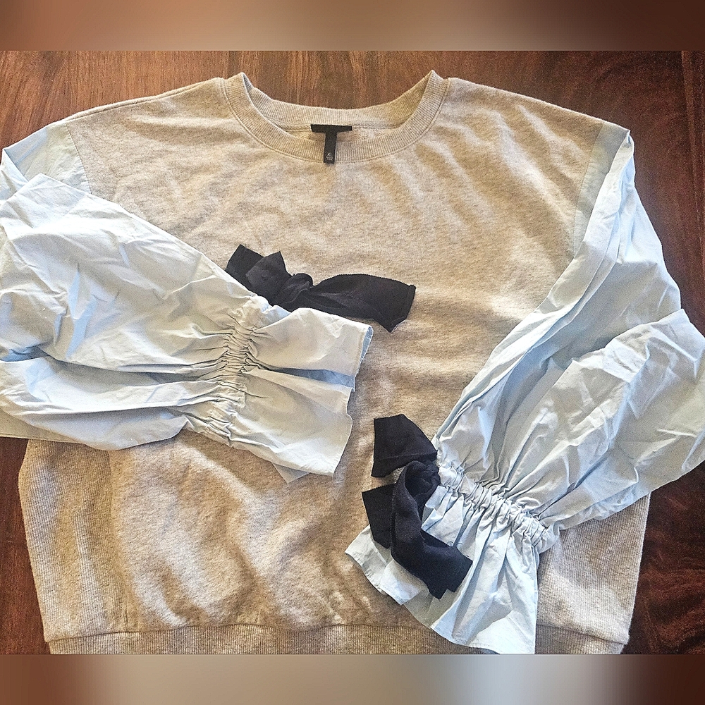 "Who What Wear" Preppy Sleeve Sweatshirt